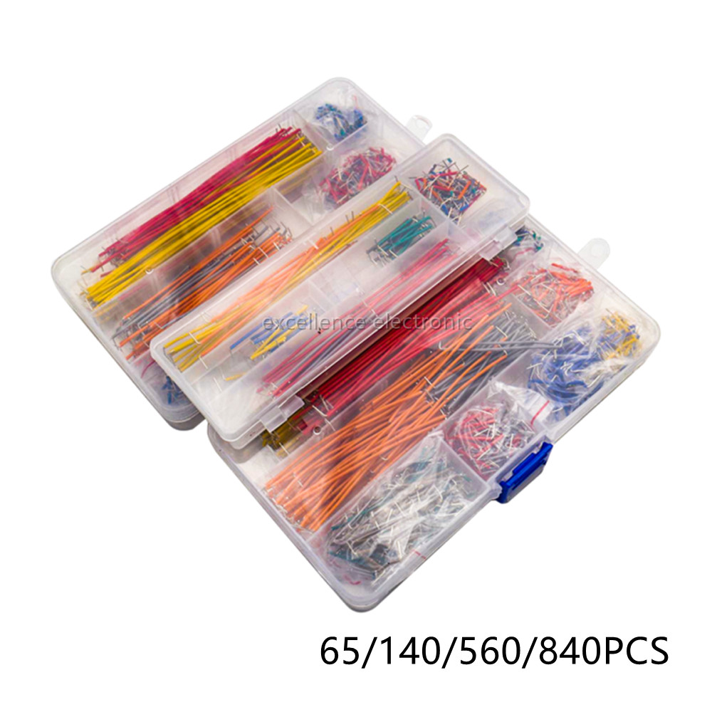 Jumper Wire Kit - 65/140/560/840 개/상자 솔더리스 브레드 보드 점퍼