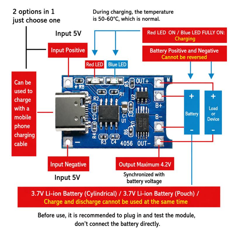 18650 TP4056 리튬 배터리 충전 모듈 DIY  - Tp4056 Module 리뷰 및 가격