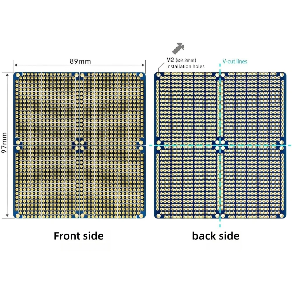 4-in-1 스냅 PCB 보드, 89x97mm, 양면  - Perfboard 리뷰 및 가격