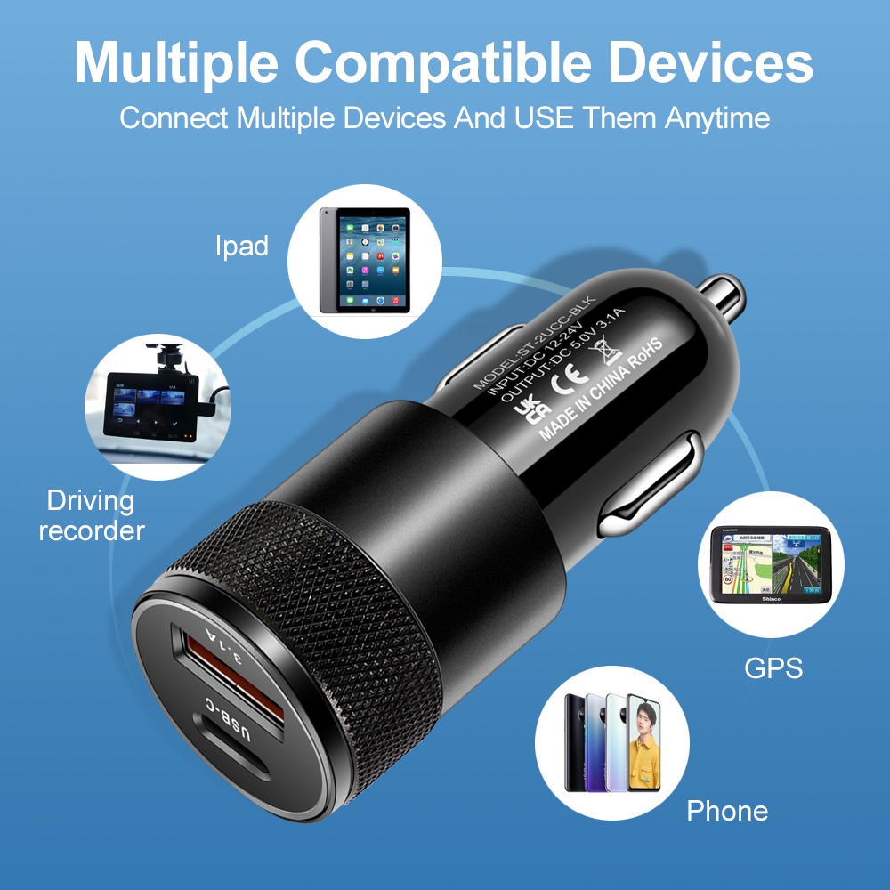 66W USB 차량용 충전기, Type-C 고속 충전, - Usb C Cable 리뷰 및 가격