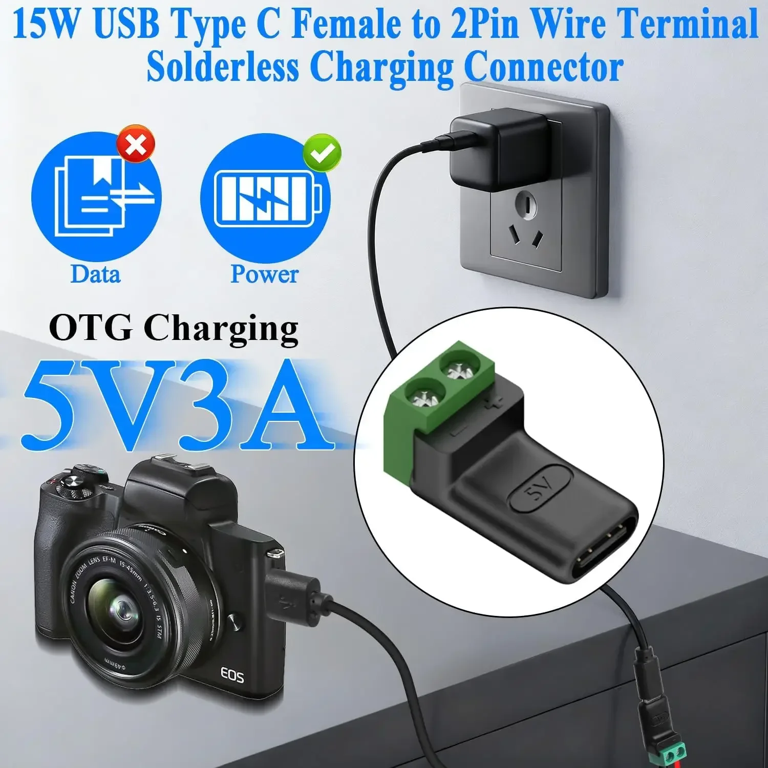 1-4개 무납땜 플러그 USB C-2핀 터미널 어댑터  - Screw Terminal Block 리뷰 및 가격
