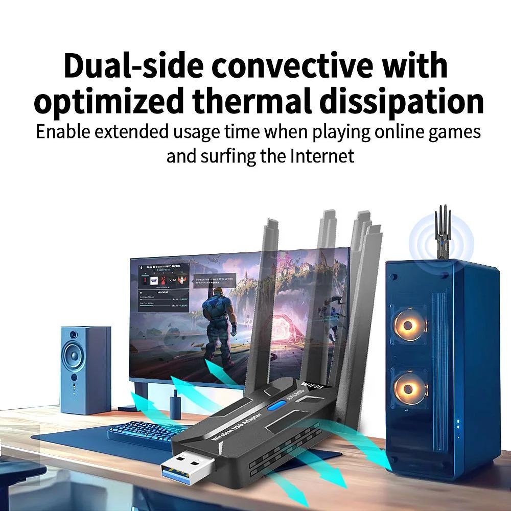 WiFi 6 USB 어댑터 1800Mbps 듀얼 밴드  - Antenna 2.4Ghz 리뷰 및 가격